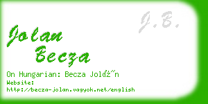 jolan becza business card